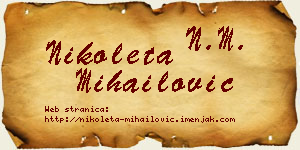 Nikoleta Mihailović vizit kartica